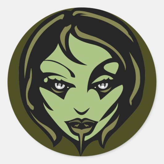 ハロウィーンステッカーパーソナライズされたゾンビステッカー ラウンドシール (正面)