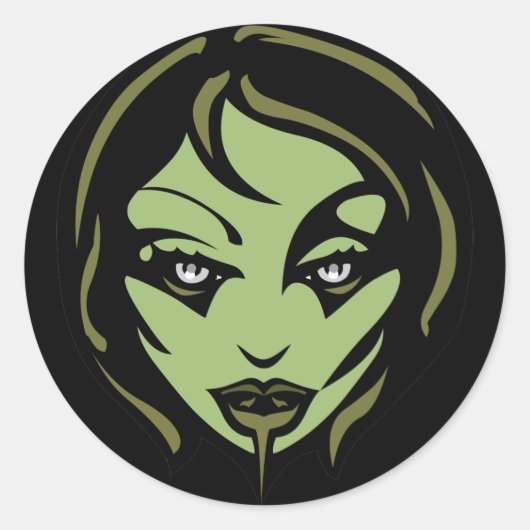 ハロウィーンステッカーパーソナライズされたゾンビステッカー ラウンドシール (正面)