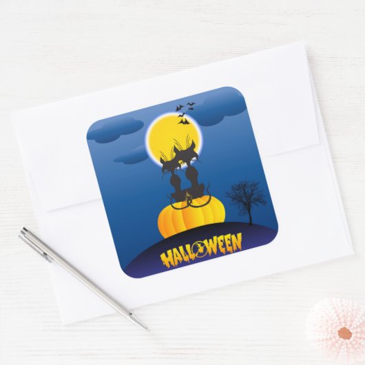 ハロウィーンステッカー スクエアシール (封筒)