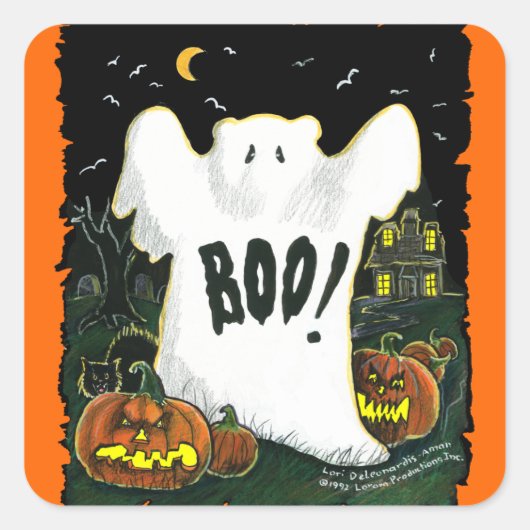 ハロウィーンステッカー スクエアシール (正面)