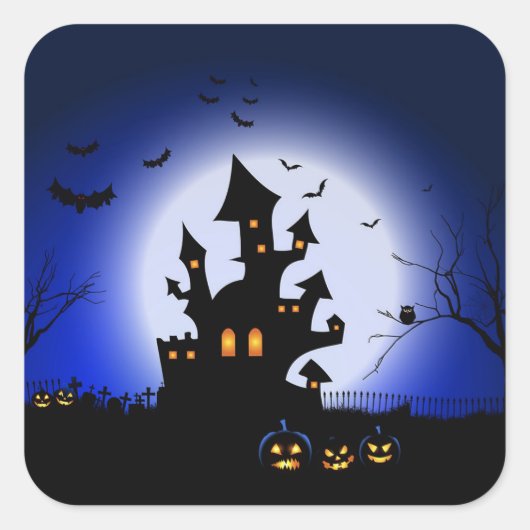 ハロウィーンステッカー スクエアシール (正面)