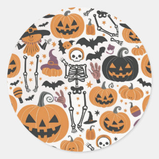 ハロウィーンステッカー ラウンドシール