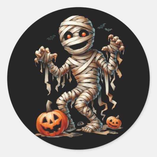 ハロウィーンステッカー ラウンドシール (正面)