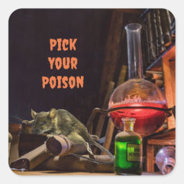 ハロウィーンステッカー、毒を選ぶ スクエアシール