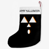 ハロウィーンストッキング |かわいい幾何学的かぼちゃの顔 スモールクリスマスストッキング (裏面)