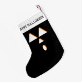 ハロウィーンストッキング |かわいい幾何学的かぼちゃの顔 スモールクリスマスストッキング (裏面 (吊り時))
