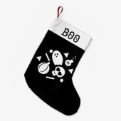 ハロウィーンストッキング |ポイズン幽霊カボチャ紙吹雪 スモールクリスマスストッキング (正面 (吊り時))