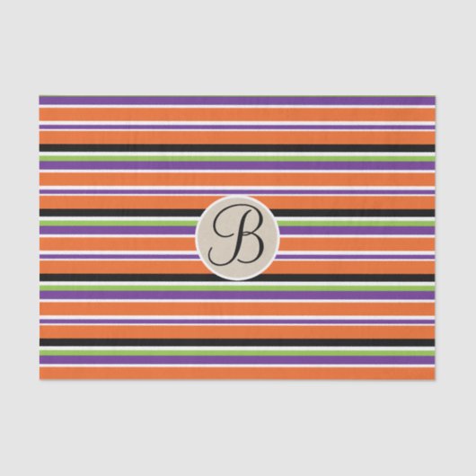 ハロウィーンストライプズクラフトモノグラムレターイニシャル 薄葉紙 (正面)