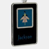 ハロウィーンストローかかしとラヴェンスカスタムズ シルバープレートフレームオーナメント (右)