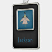 ハロウィーンストローかかしとラヴェンスカスタムズ シルバープレートフレームオーナメント (左)