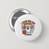 ハロウィーンスナックおもしろい幽霊トリックまたはトリートキャンディ 缶バッジ (正面&裏面)