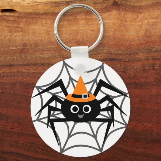 ハロウィーンスパイダーくもの巣Tシャツとギフト キーホルダー (正面)