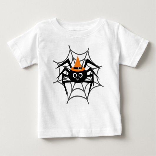 ハロウィーンスパイダーくもの巣Tシャツとギフト ベビーTシャツ (正面)