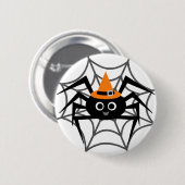 ハロウィーンスパイダーくもの巣Tシャツとギフト 缶バッジ (正面&裏面)