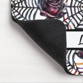 ハロウィーンスパイダーウェブとブラックバラ マウスパッド (コーナー)