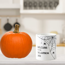 ハロウィーンスパイダーウェブへようこそ コーヒーマグカップ