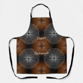 ハロウィーンスパイダーウェブスパイダーズ黒オレンジ色の白 エプロン (正面)