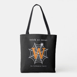 ハロウィーンスパイダーウェブトリックまたはトリートモノグラム トートバッグ