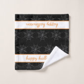 ハロウィーンスパイダーウェブパターンバスルーム用タオルセット バスタオルセット (ウォッシュタオル)