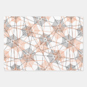 ハロウィーンスパイダーウェブ白黒オレンジギフト ラッピングペーパーシート (正面3)