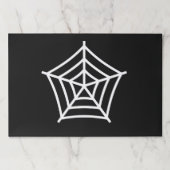 ハロウィーンスパイダーウェブ白黒不気味なランチョンマット ペーパーパッド (正面)