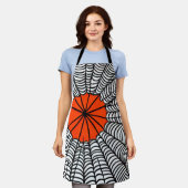 ハロウィーンスパイダーウェブ エプロン (着用した状態)