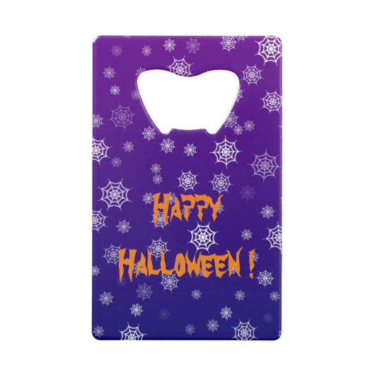 ハロウィーンスパイダーウェブ クレジットカード栓抜き (正面)