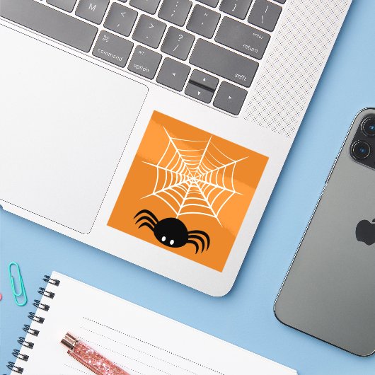 ハロウィーンスパイダーウェブ シール (ノートパソコンとiPhone)