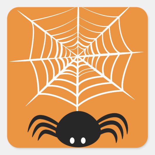 ハロウィーンスパイダーウェブ スクエアシール (正面)