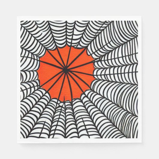 ハロウィーンスパイダーウェブ スタンダードランチョンナプキン (正面)