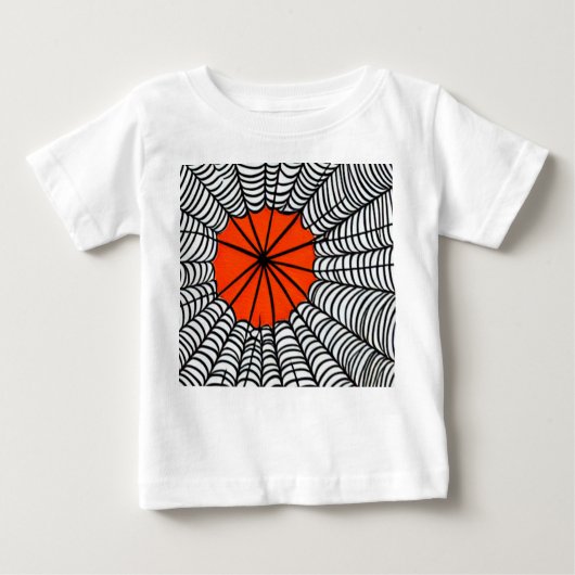ハロウィーンスパイダーウェブ ベビーTシャツ (正面)