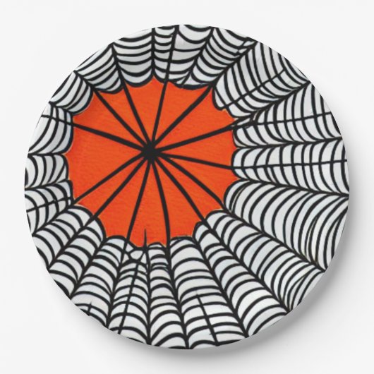 ハロウィーンスパイダーウェブ ペーパープレート (正面)