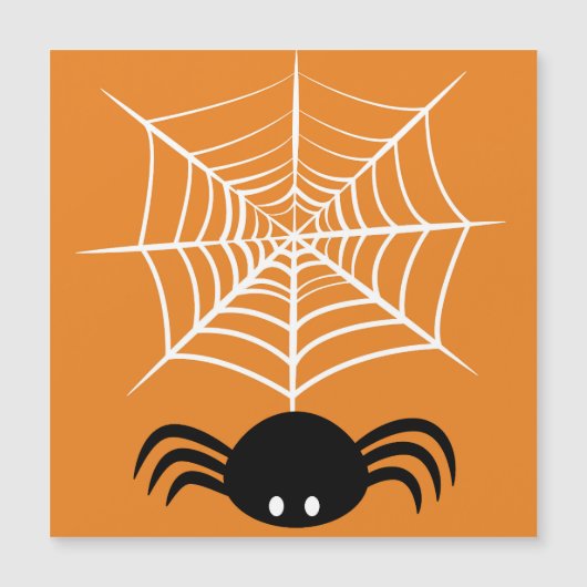 ハロウィーンスパイダーウェブ マグネット招待状 (正面)