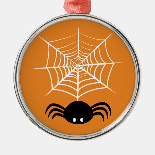 ハロウィーンスパイダーウェブ メタルオーナメント (正面)
