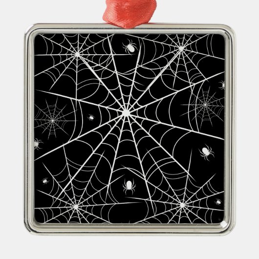 ハロウィーンスパイダーウェブ メタルオーナメント (正面)