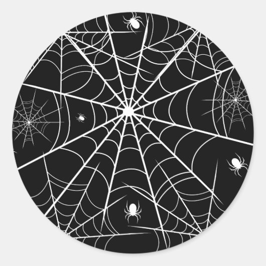 ハロウィーンスパイダーウェブ ラウンドシール (正面)