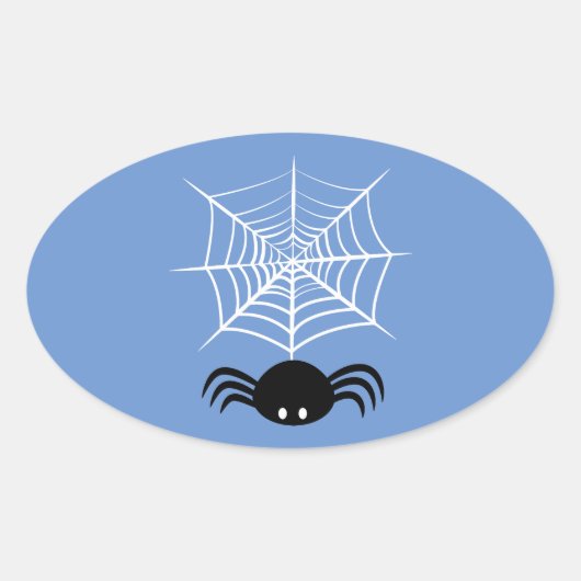 ハロウィーンスパイダーウェブ 楕円形シール (正面)