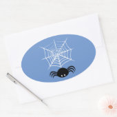 ハロウィーンスパイダーウェブ 楕円形シール (封筒)