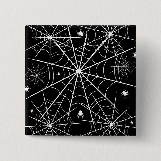ハロウィーンスパイダーウェブ 缶バッジ (正面)