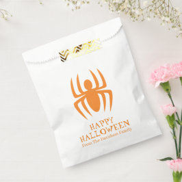 ハロウィーンスパイダーオレンジ色の白いスプキーカスタムの治療 フェイバーバッグ