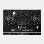 ハロウィーンスパイダーズくもの巣クモWebへようこそ ドアマット (正面)