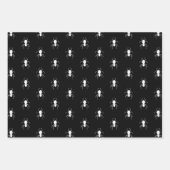 ハロウィーンスパイダーズ白黒クモ ラッピングペーパーシート (正面)