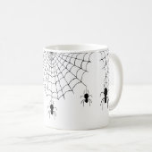 ハロウィーンスパイダーズ黒いクモ不気味ウェブ コーヒーマグカップ (正面右)