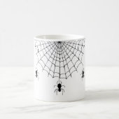 ハロウィーンスパイダーズ黒いクモ不気味ウェブ コーヒーマグカップ (中央)