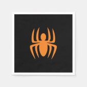 ハロウィーンスパイダーブラックオレンジスプオキー紙 スタンダードカクテルナプキン (正面)