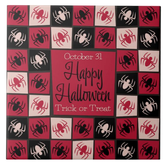 ハロウィーンスパイダーモザイク タイル (正面)