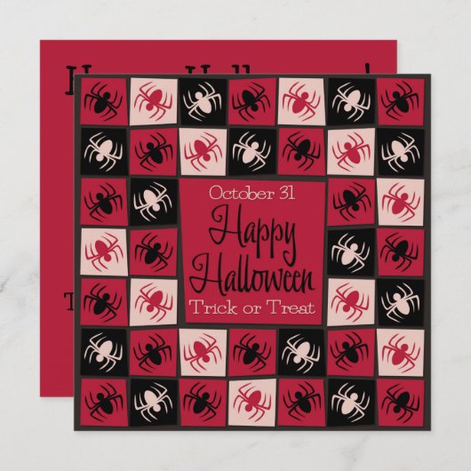 ハロウィーンスパイダーモザイク 招待状 (正面/裏面)