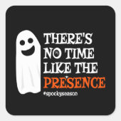 ハロウィーンスピリットハッピン幽霊面白いハロウィーン スクエアシール (正面)