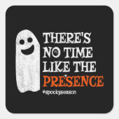 ハロウィーンスピリットハッピン幽霊面白いハロウィーン スクエアシール (正面)