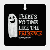 ハロウィーンスピリットハッピン幽霊面白いハロウィーン メタルオーナメント (正面)